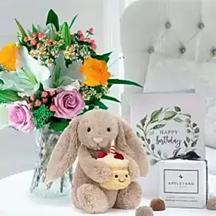 Glaze, Jellycat Birthday Bunny, 6 Appleyard Truffles & Birthday Card