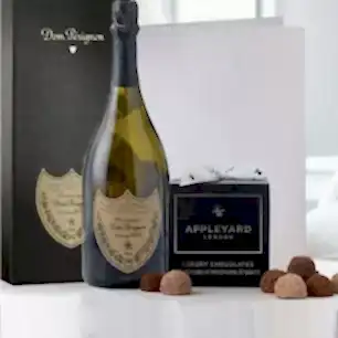 Dom Perignon 2013 Vintage Champagne (75cl), 12 Handmade Chocolate Truffles & Occasion Card