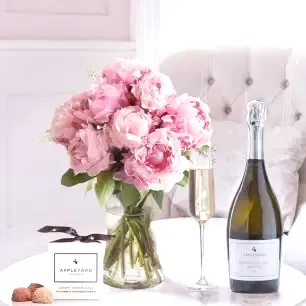Pink Peony, Prosecco & 6 Mixed Truffles