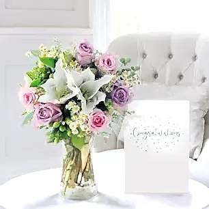Chantilly, Vase & Congratulations Card