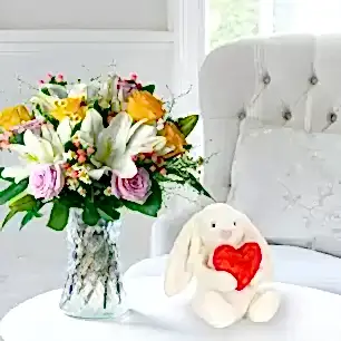 Glaze & Jellycat® Red Love Heart Bunny (18cm)