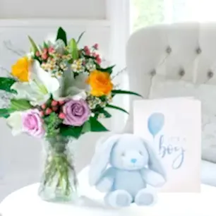 Glaze, Baby Boy Bunny & Baby Boy Card 