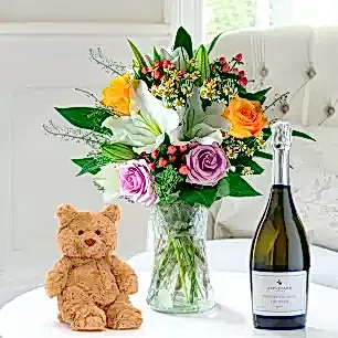 Glaze, Prosecco & Jellycat Small Bartholomew Bear (16cm)