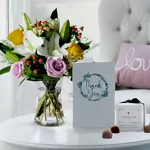 Glaze, Vase, 6 Mixed Truffles & Thank You Card
