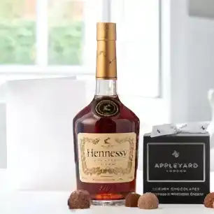 Hennessy (70cl), 12 Handmade Chocolate Truffles & Occasion Card