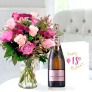 Scented Garden, Moët Rosé (75cl) & 18th birthday card