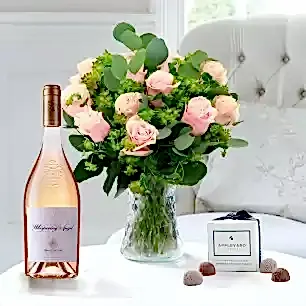 Sorbet Roses, Whispering Angel & 6 Mixed Truffles