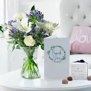 Bluebelle, Vase, 6 Mixed Truffles & Thank You Gift Card
